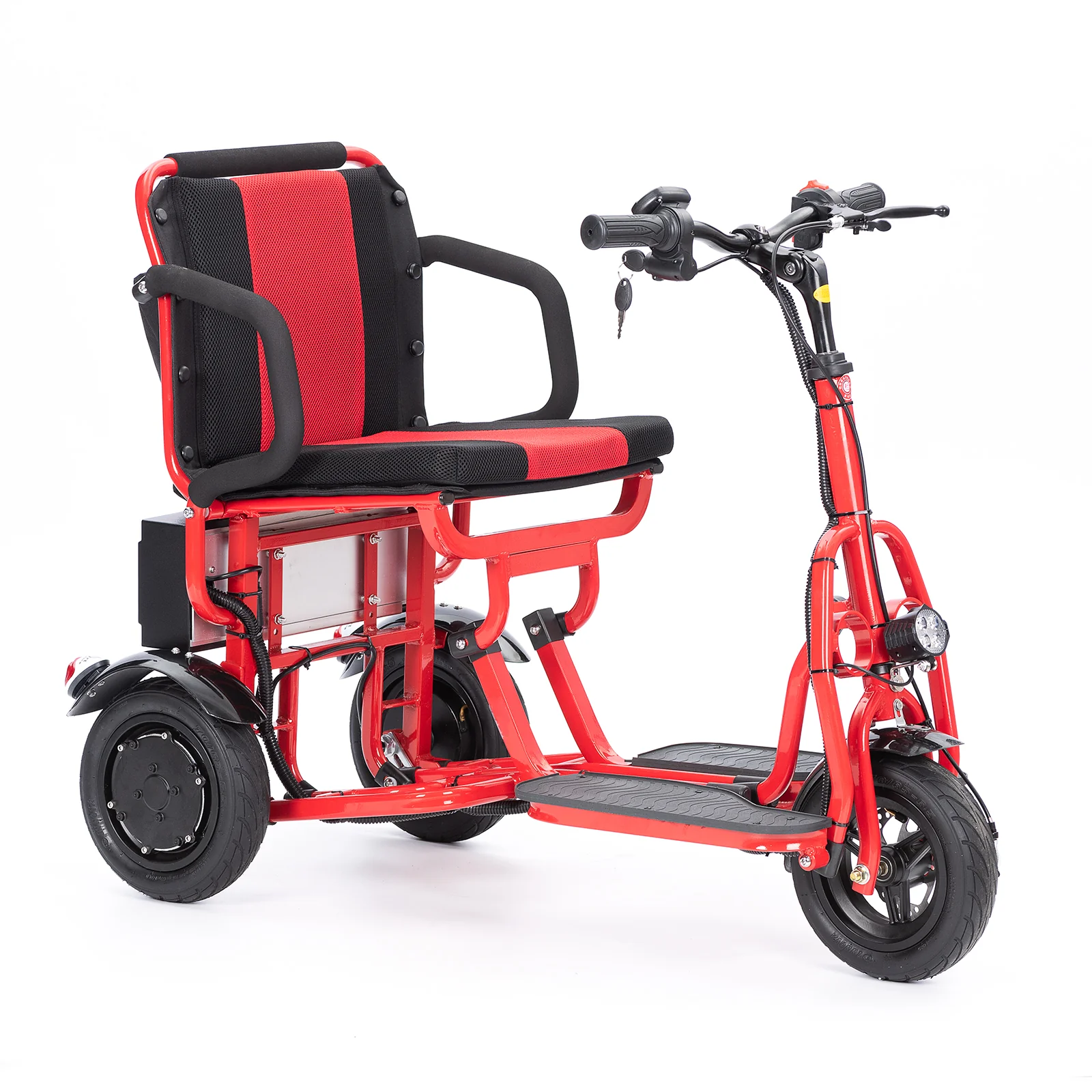 COUGAR (Red) – Ultra Lightweight 3-Wheel Folding Scooter for Adults