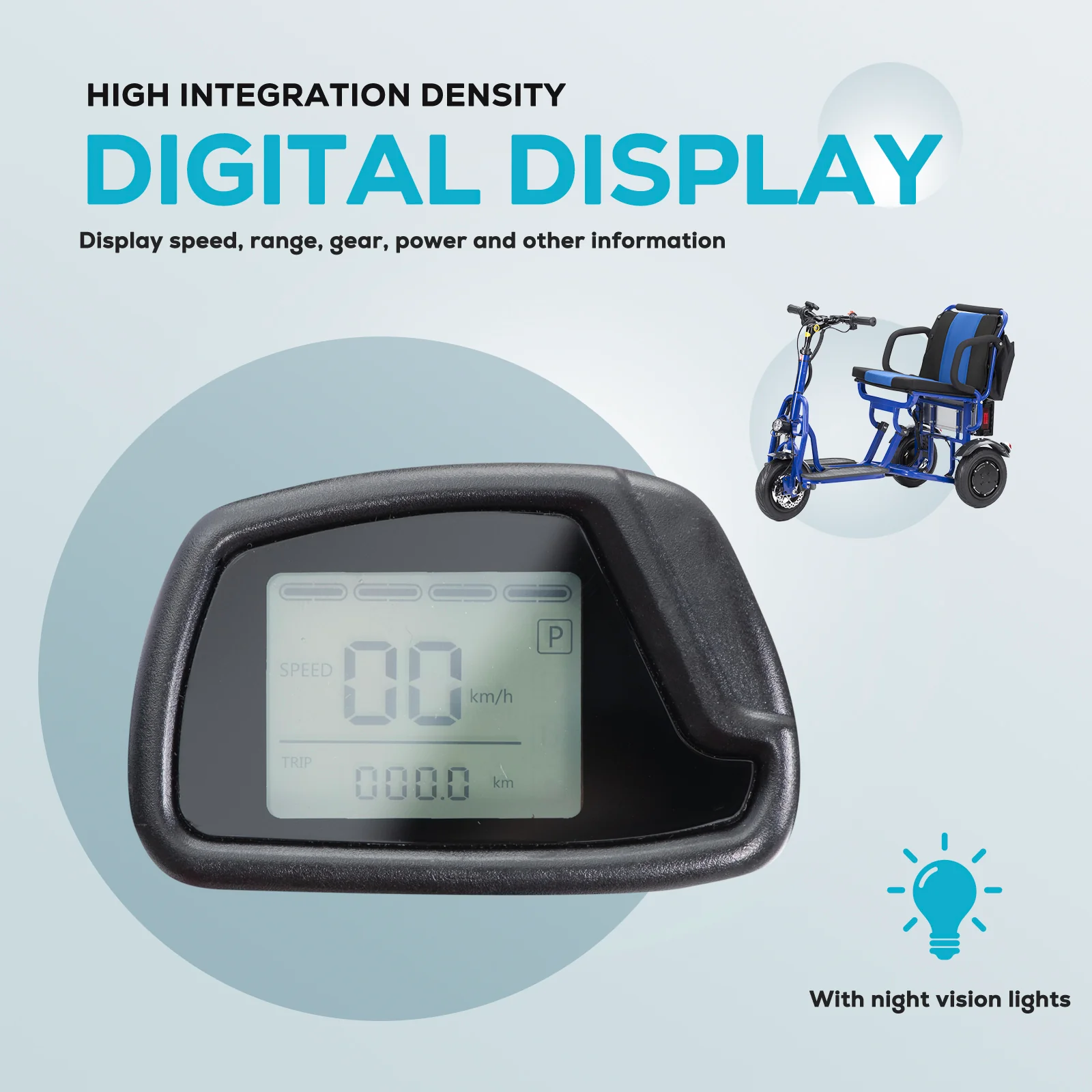 COUGAR (Blue) Folding Electric Mobility Scooter 3 Wheel Lightweight - Image 4