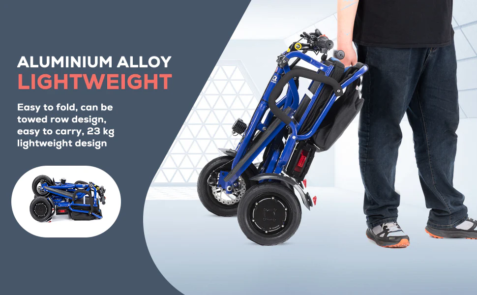 COUGAR (Blue) Folding Electric Mobility Scooter 3 Wheel Lightweight - Image 7