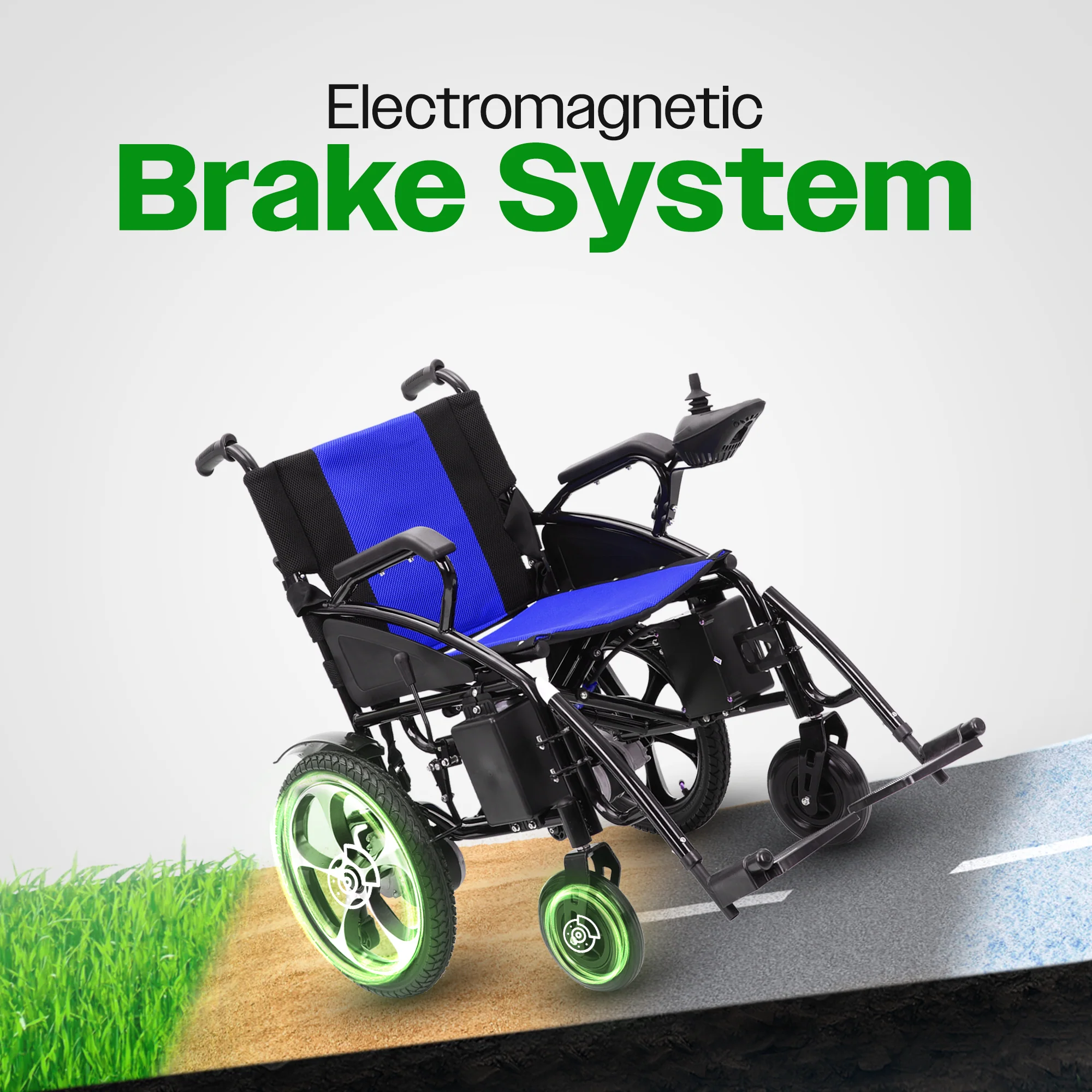 ARTEMIS (Blue) Folding Lightweight Electric Wheelchair - Image 7