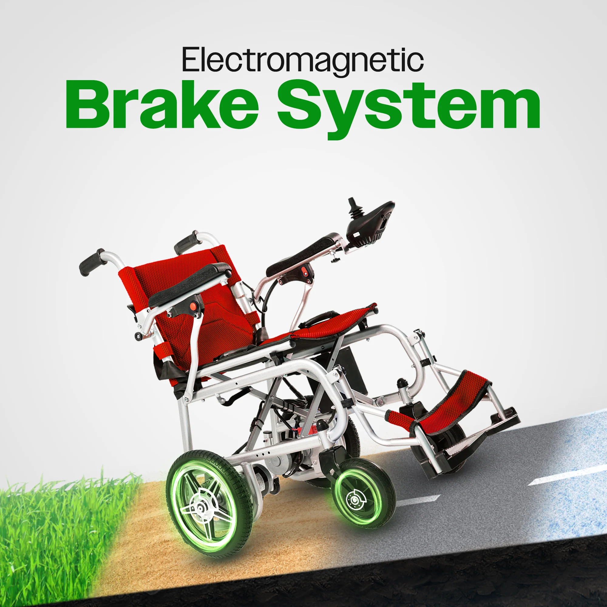 ARTEMIS PRO (Red) – Lightweight Foldable Electric Wheelchair - Image 3