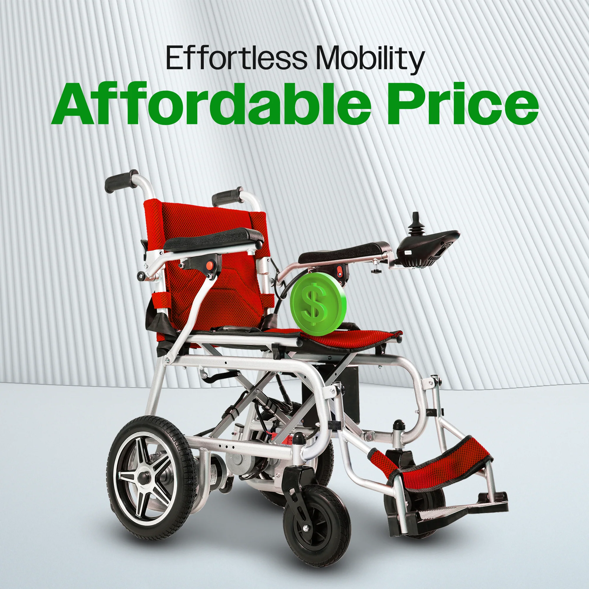 ARTEMIS PRO (Red) – Lightweight Foldable Electric Wheelchair - Image 6