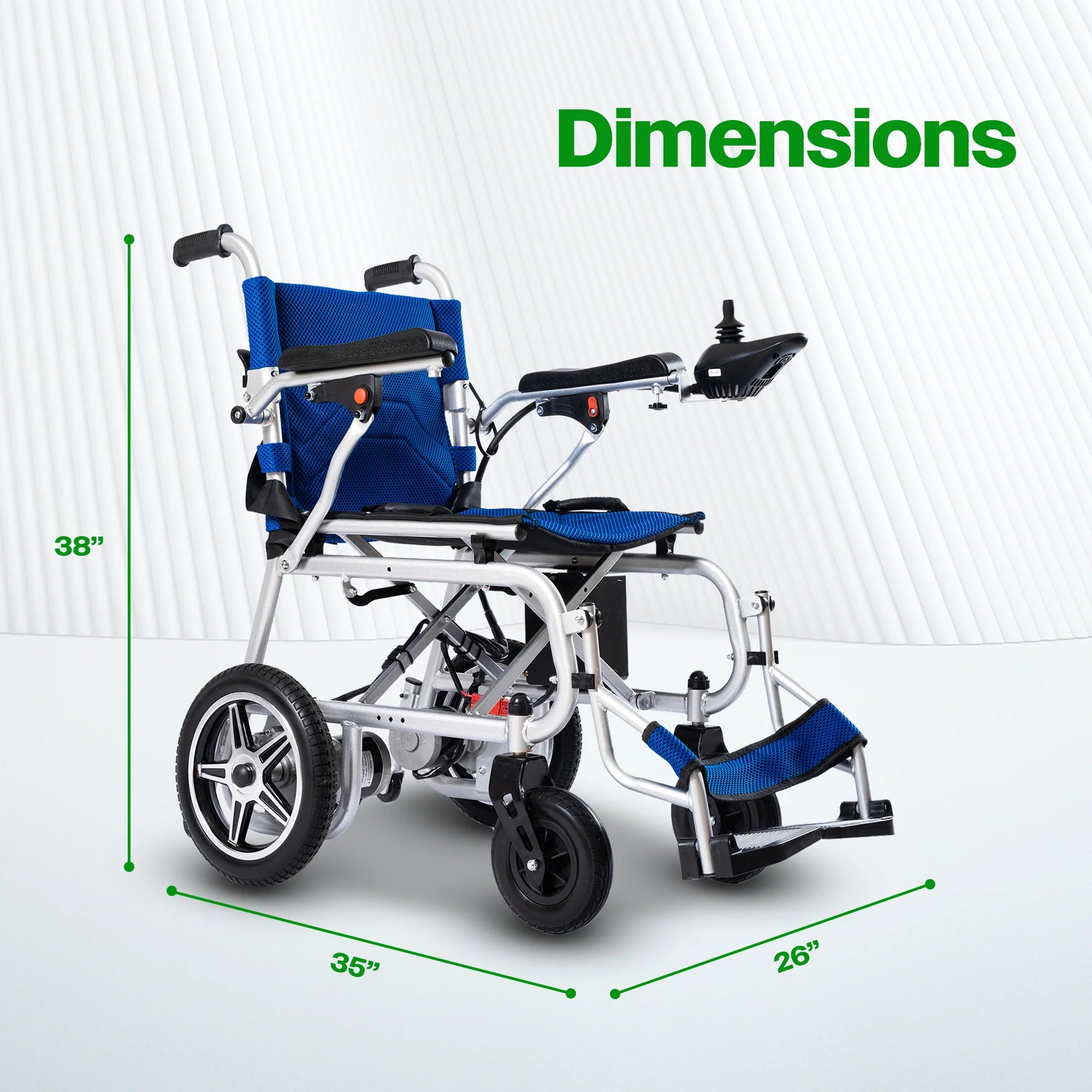 ARTEMIS PRO (Blue) – Lightweight Foldable Electric Wheelchair