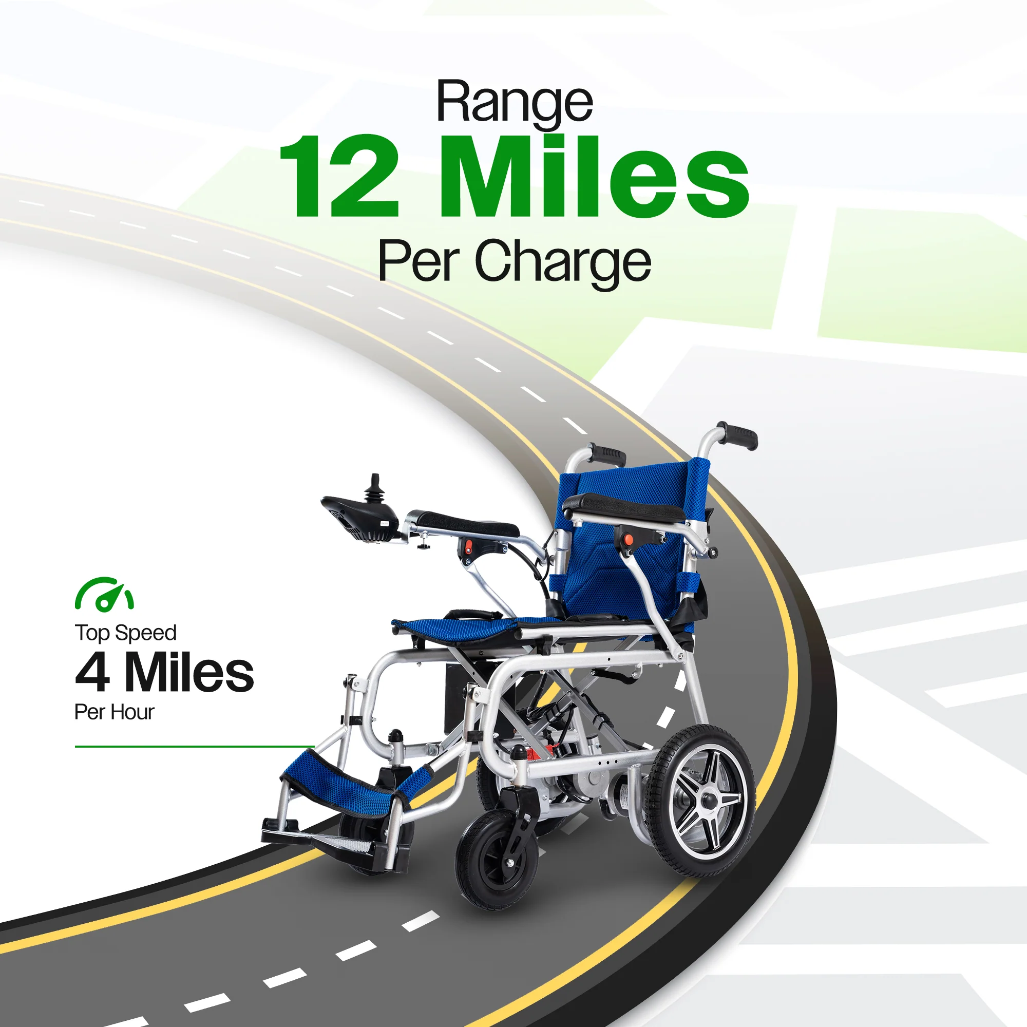 ARTEMIS PRO (Blue) – Lightweight Foldable Electric Wheelchair - Image 7