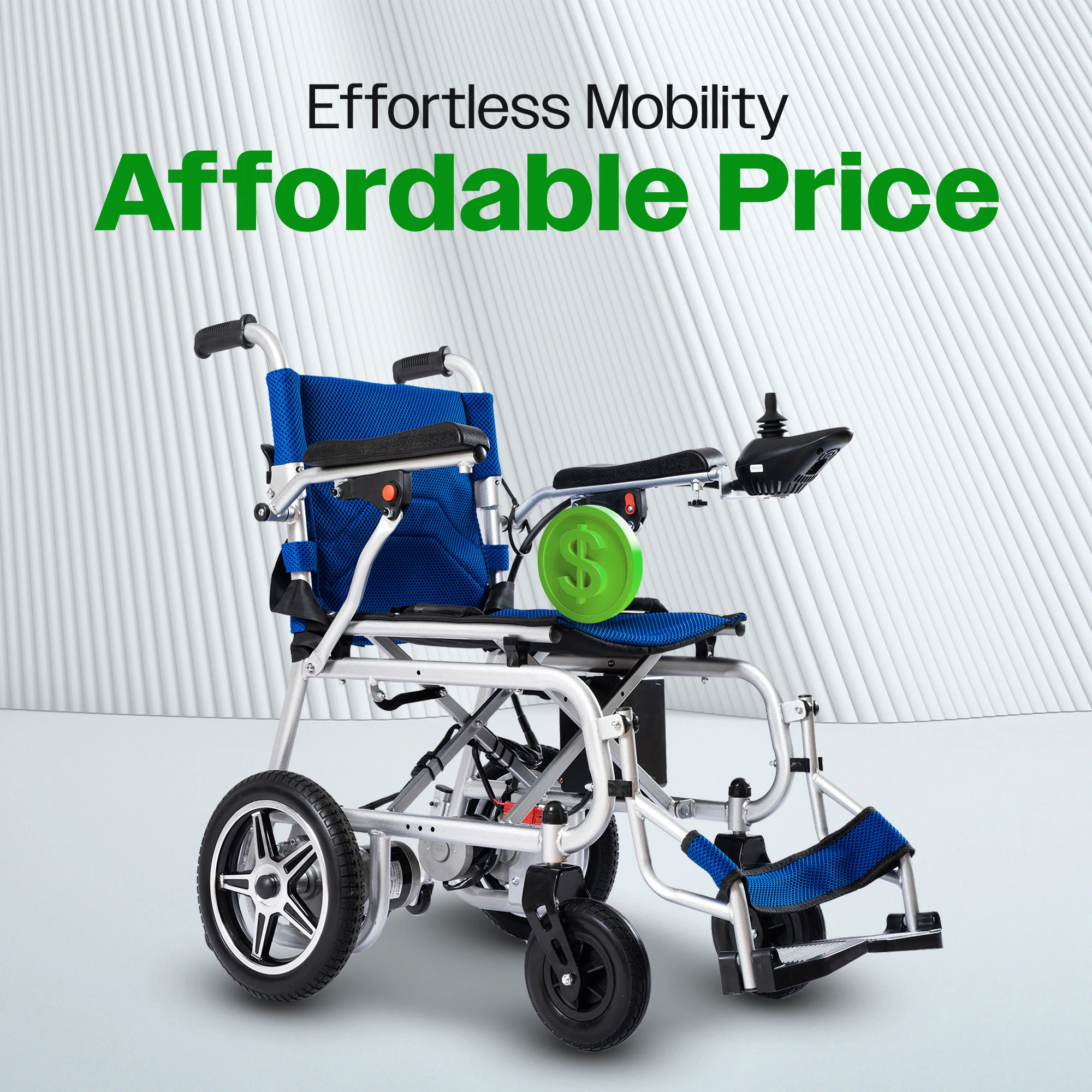 ARTEMIS PRO (Blue) – Lightweight Foldable Electric Wheelchair - Image 8
